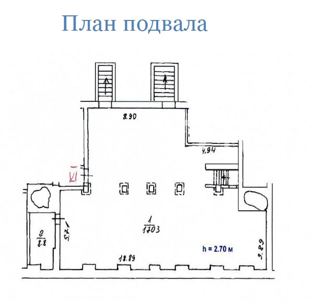 Планировка офиса 549 м², 1 этаж, Жилое здание «5-я Кожуховская ул., 10, кор. 1»